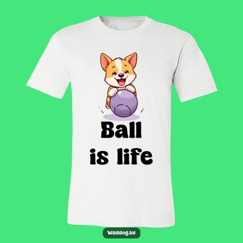 Funny Wild Dog Pouncing Ball T-Shirt: Hilarious Apparel for Active Souls