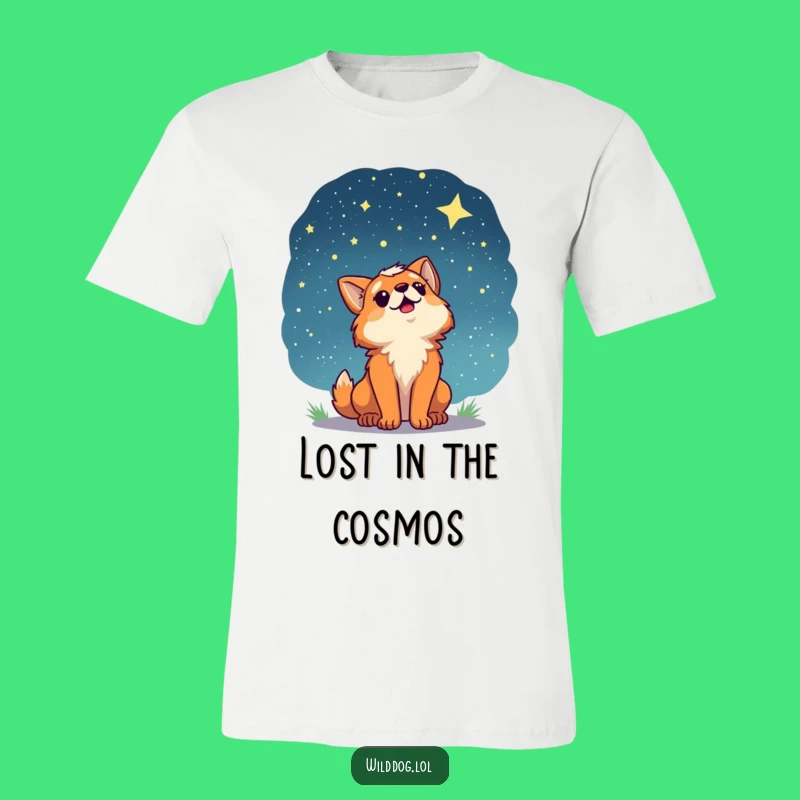 Funny Wild Dog Starry Sky T-Shirt: Dreamy Night Sky Tee!