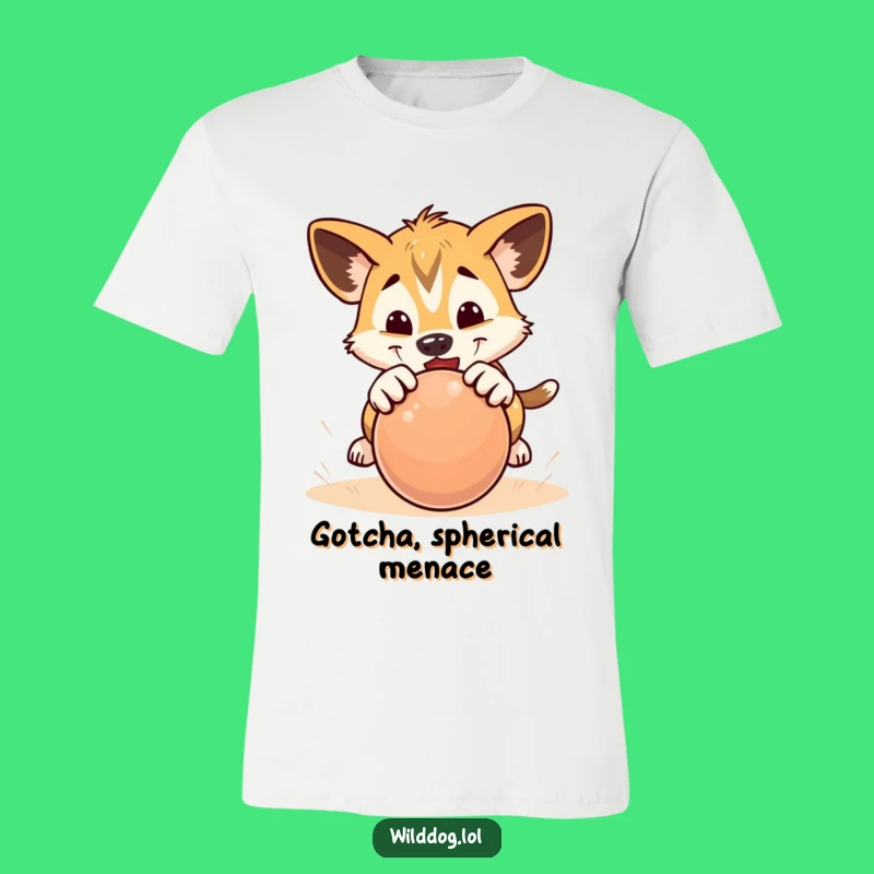 Funny Pouncing Puppy Ball T-Shirt: Playful Dog Action Apparel