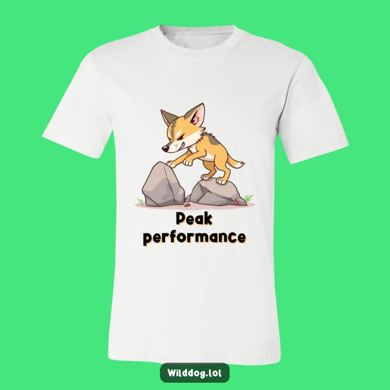 Funny Wild Dog Climbing T-Shirt: Determined Canine Adventure Tee Gift