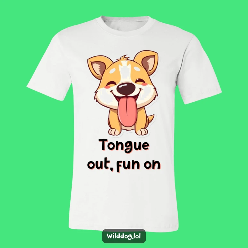 Funny Panting Wild Dog T-Shirt: Hilarious Tongue-Out Tee for Dog Lovers!