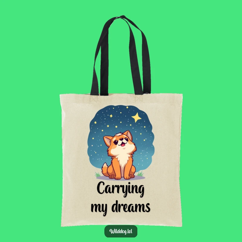 Funny Wild Dog Starry Sky Tote Bag: Carry Your Dreams!