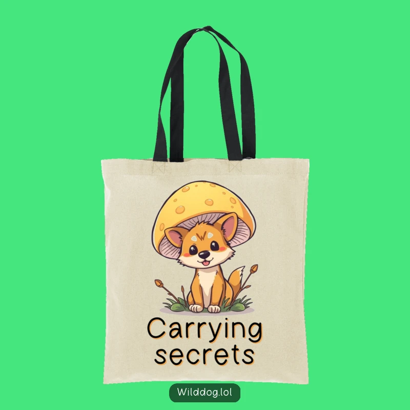Funny Wild Dog Mushroom Tote Bag: Carry Your Secrets Hilarious Forest Bag