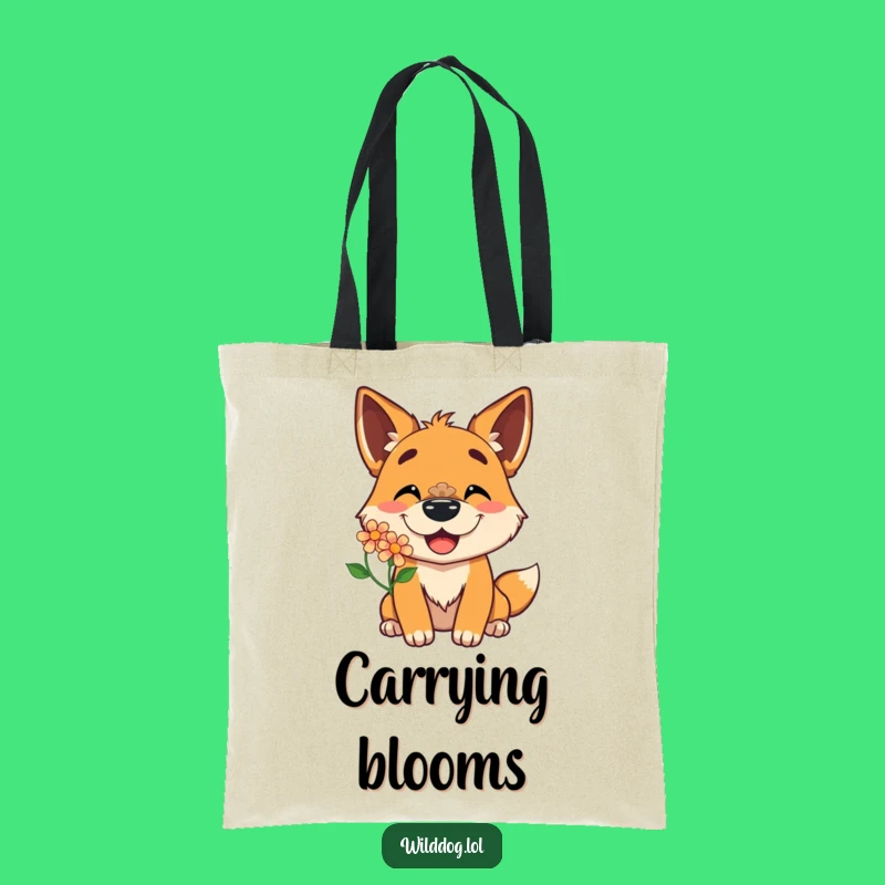 Funny Wild Dog Flower Nose Tote: Carry Happiness, Cheerful Funny Gift