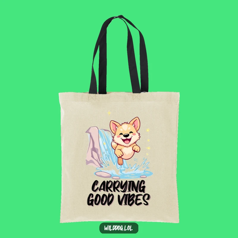 Funny Wild Dog Waterfall Tote Bag - Carry Your Adventure Freely