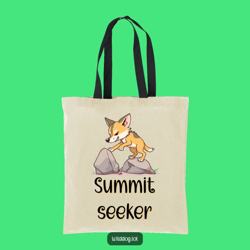 Funny Wild Dog Climbing Tote Bag: Carry Your Ambition Hilarious Dog Bag